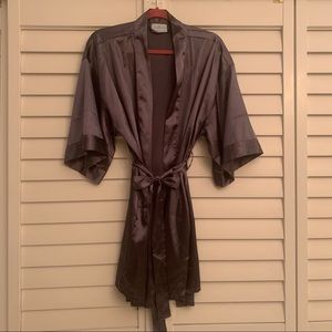 Grey Satin Robe